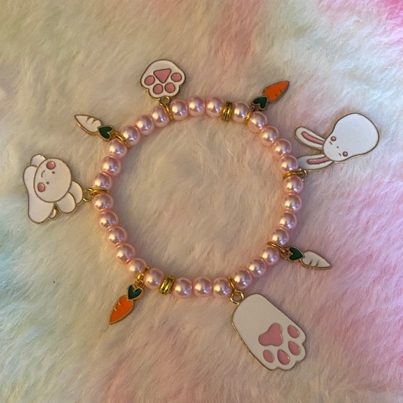 Handmade Jewelry - Pink Bunny Charm Bracelet